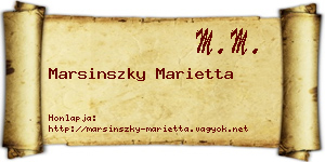 Marsinszky Marietta névjegykártya